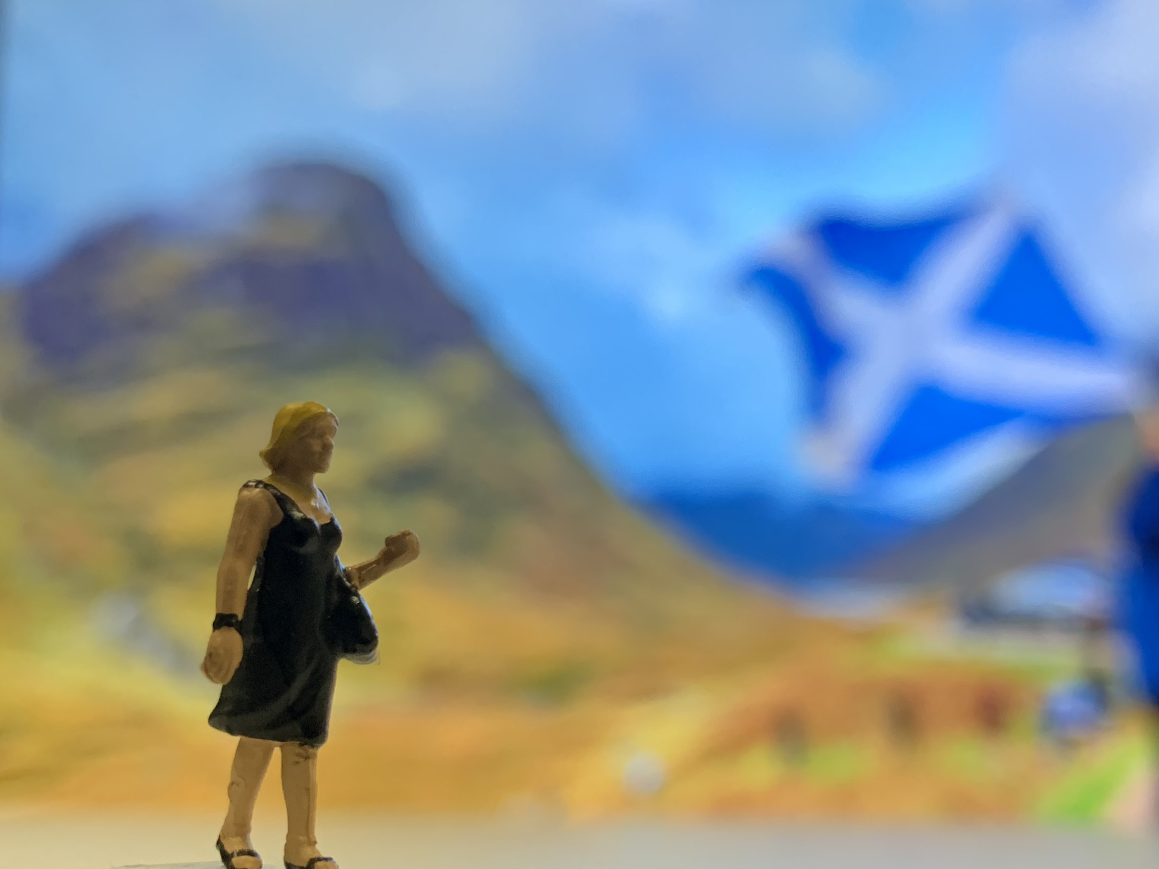 Tiny woman in Scotland