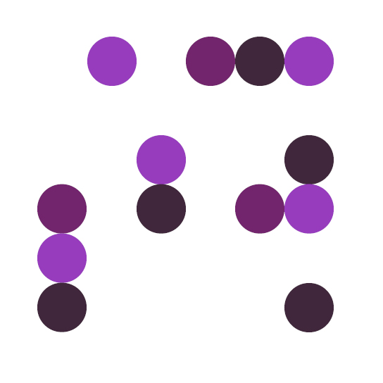 purple dots displayed as a mosaic for personal vector